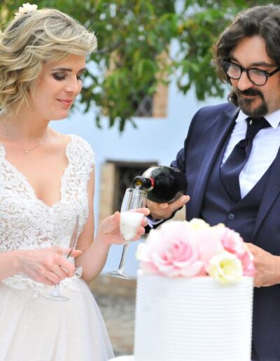 Il brindisi degli sposi Davide e Sara